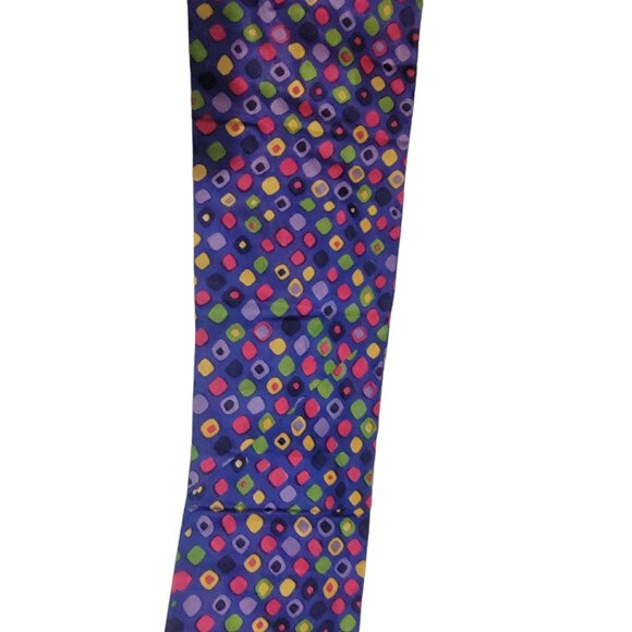 Vtg Hand-Printed Silk Neck Scarf With Colorful Geometric Pattern Japan Acetate - Picture 10 of 16